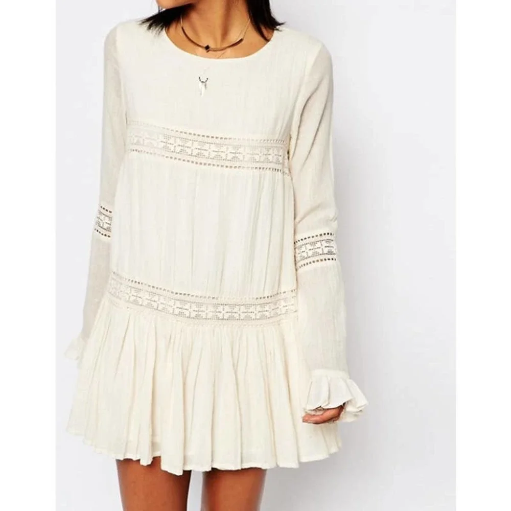 TULAROSA Cream Berkley Prairie Lace Mini Dress XS - Picture 1 of 11